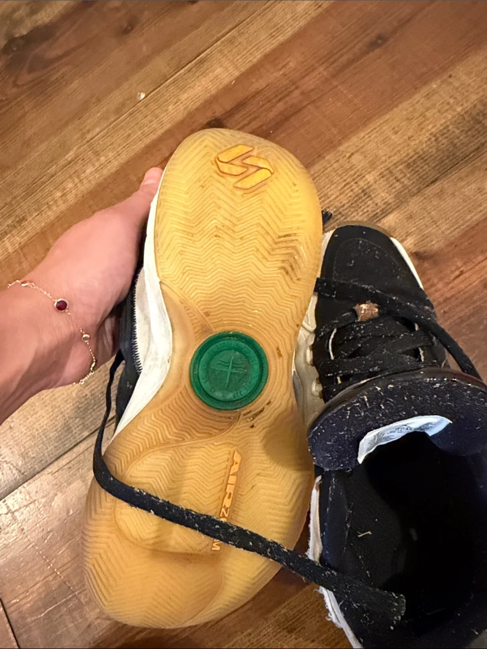 Jordan Kids Black, Tan & Green Accent Sneakers